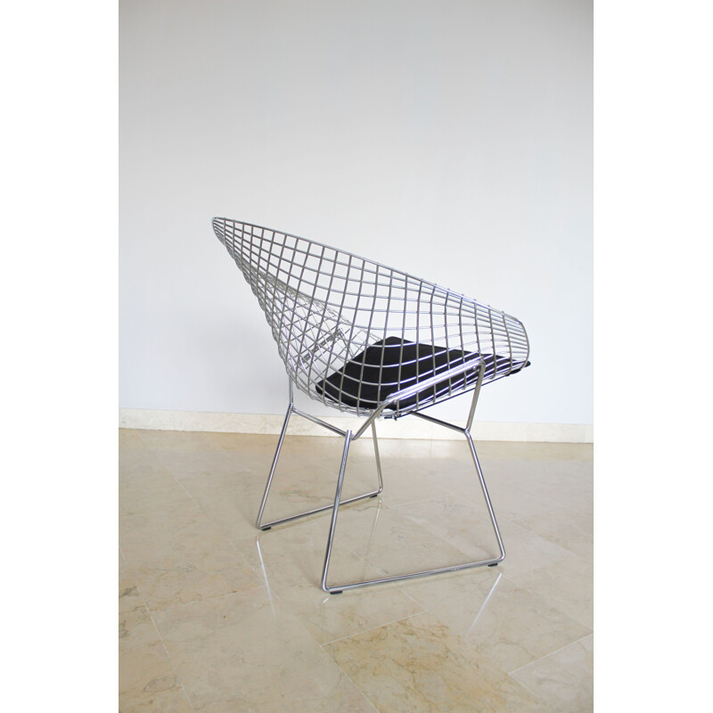 Sedia vintage con cuscino di Harry Bertoia per Knoll Diamond, Italia 1980