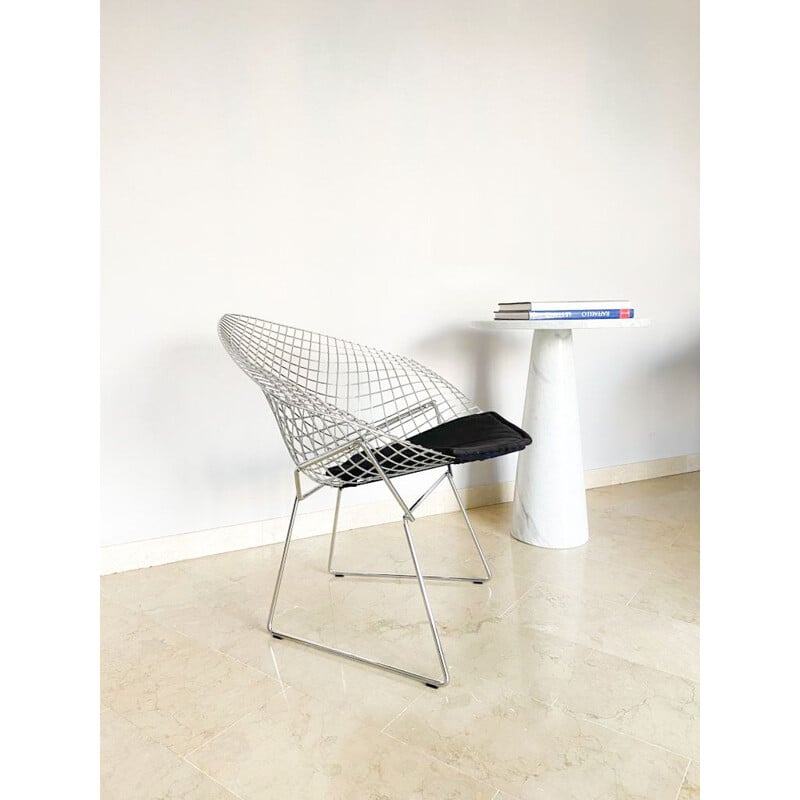 Vintage chair with cushion by Harry Bertoia for Knoll Diamond, Italy 1980