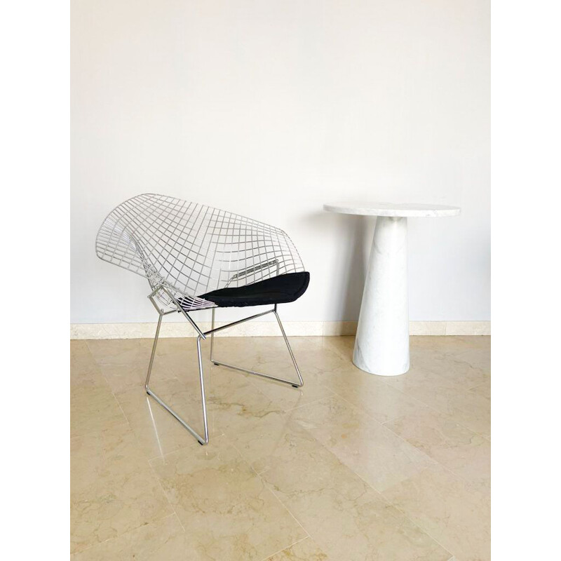 Vintage chair with cushion by Harry Bertoia for Knoll Diamond, Italy 1980