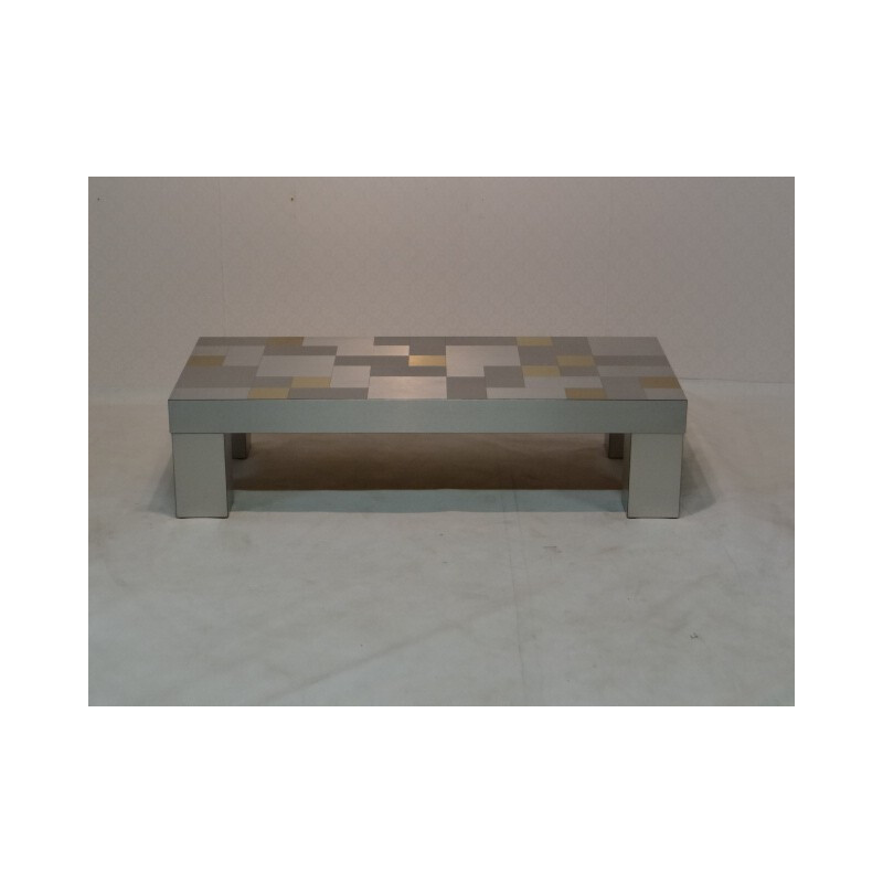 Coffee table in metal and copper - 1970s