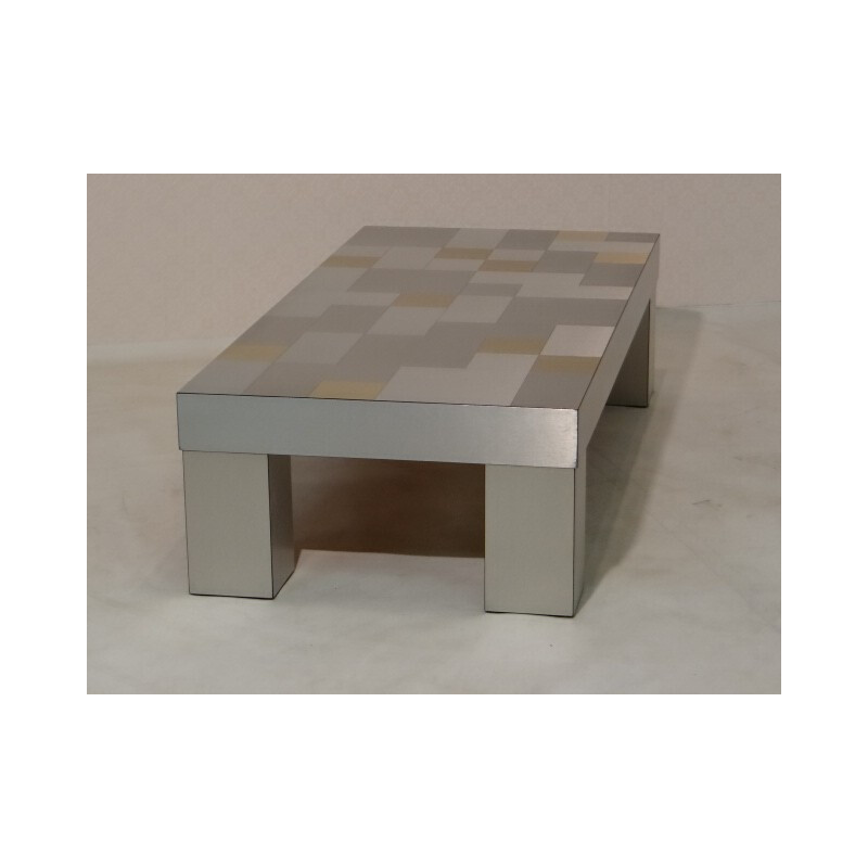 Coffee table in metal and copper - 1970s