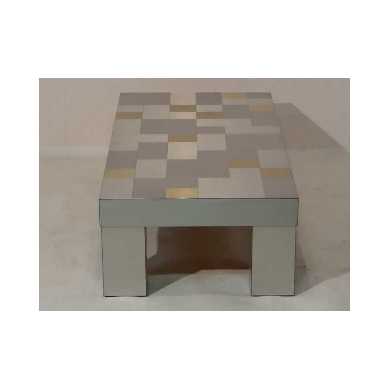 Coffee table in metal and copper - 1970s