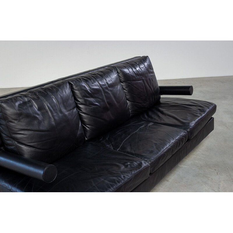 Vintage leather 3 seater sofa Baisity by Antonio Citterio for B&B Italia, 1980s