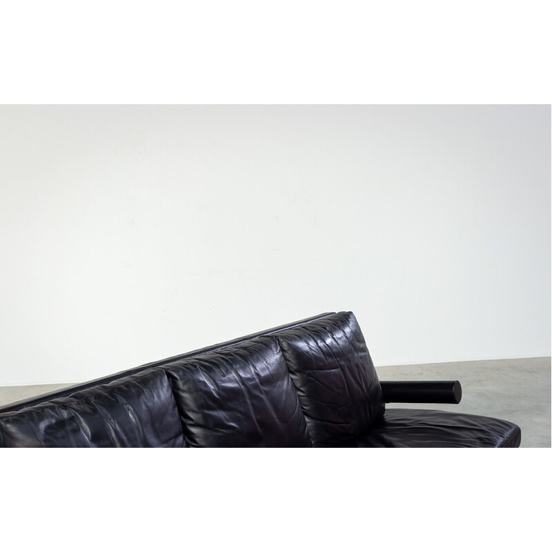 Vintage leather 3 seater sofa Baisity by Antonio Citterio for B&B Italia, 1980s