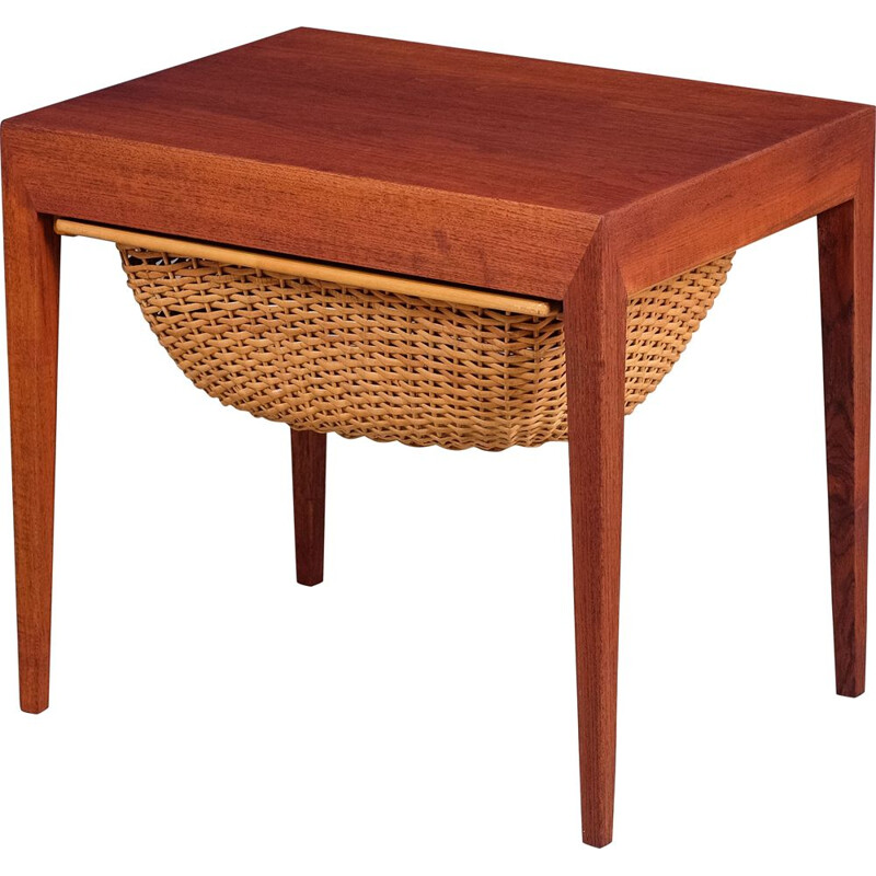 Mid-century Danish teak sewing table by Severin Hansen for Haslev Møbelsnedkeri, 1950s