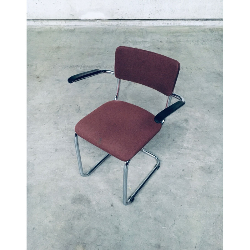 Ensemble de 7 fauteuils de bureau marron vintage, Pays-Bas 1970