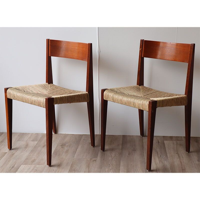 Set of 4 Scandinavian vintage teak chairs by Poul Cadovius, 1960