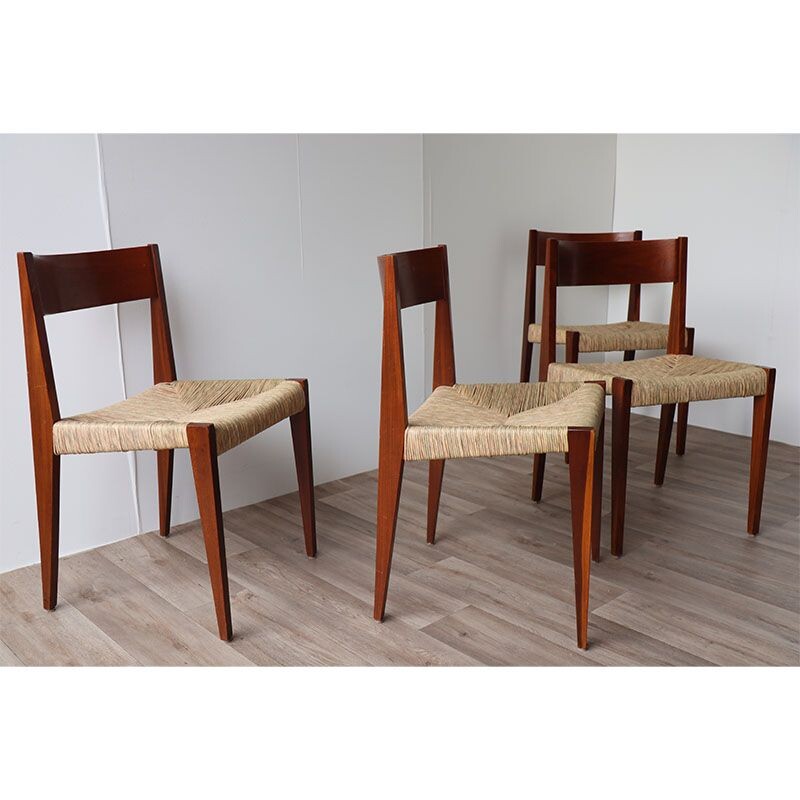 Set aus 4 skandinavischen Vintage-Stühlen aus Teakholz von Poul Cadovius, 1960