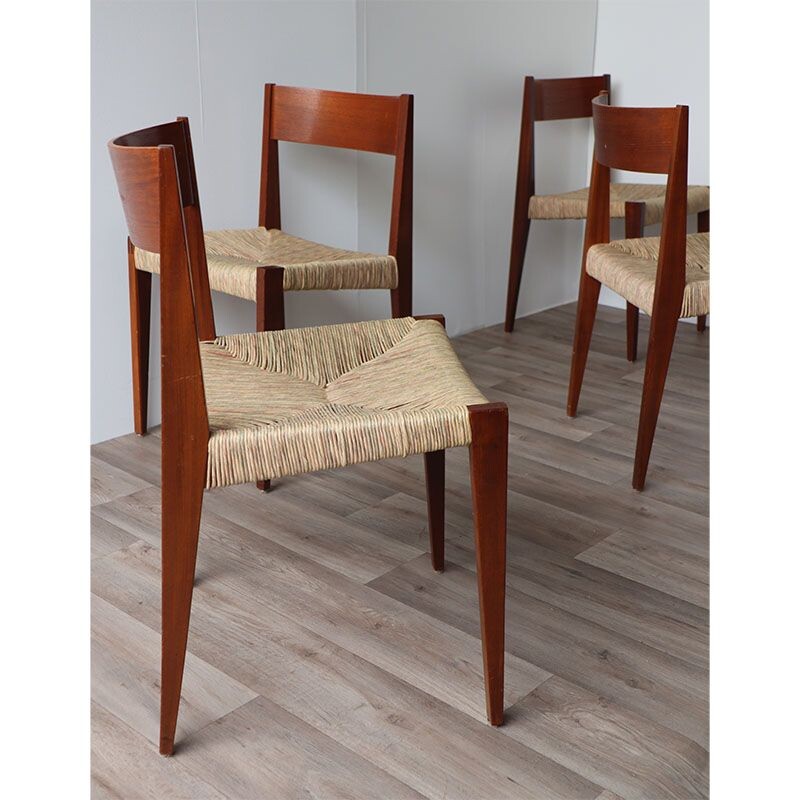 Conjunto de 4 cadeiras de teca escandinavas de Poul Cadovius, 1960