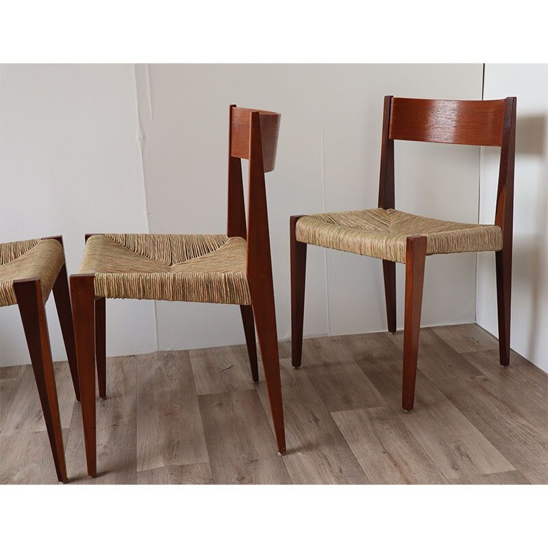 Set of 4 Scandinavian vintage teak chairs by Poul Cadovius, 1960