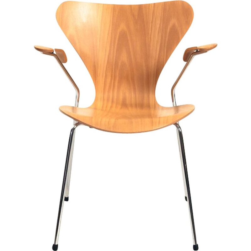 Butterfly 7-serie vintage beukenhouten fauteuil van Arne Jacobsen voor Fritz Hansen, 1997