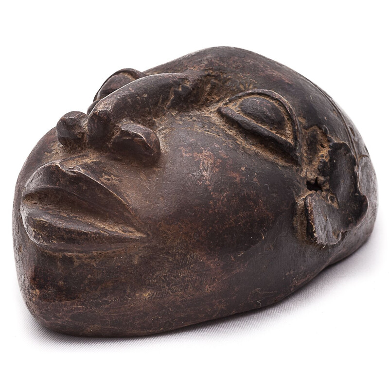 Vintage child's head in bronze from Mali, 1950