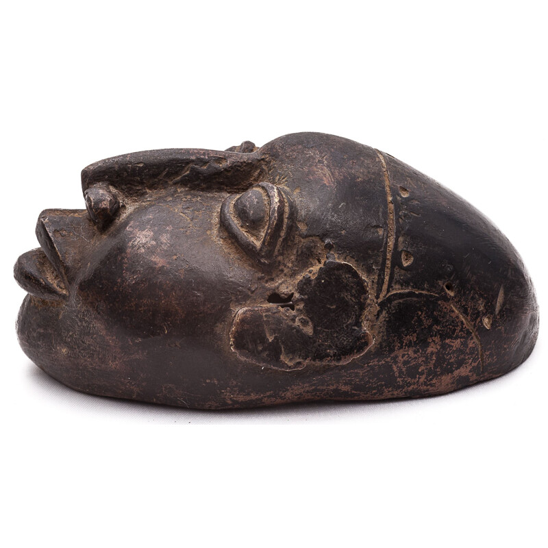Vintage child's head in bronze from Mali, 1950
