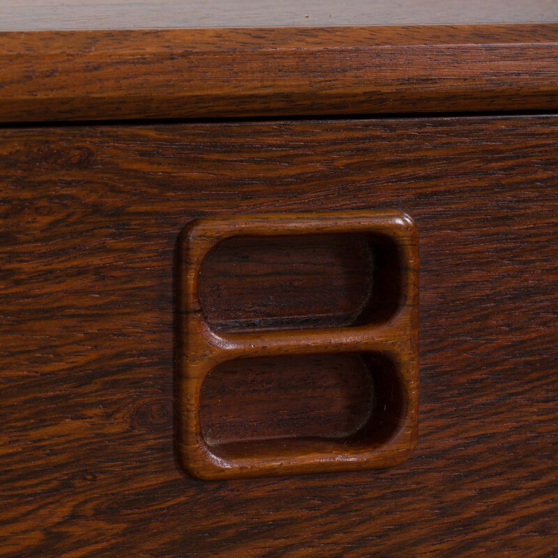 Vintage rosewood hall chest of drawers with mirror, Denmark 1960