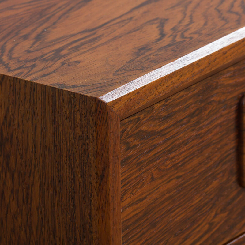 Vintage rosewood hall chest of drawers with mirror, Denmark 1960