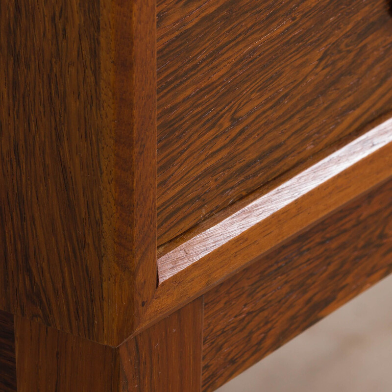 Vintage rosewood hall chest of drawers with mirror, Denmark 1960