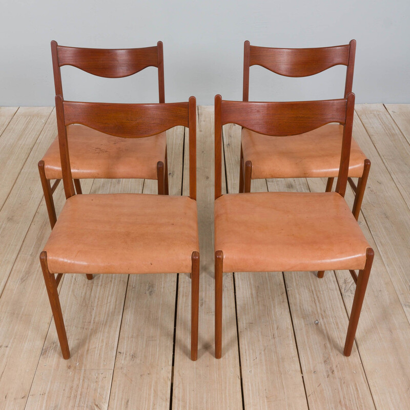 Ensemble de 4 chaises vintage Gs60 par Arne Wahl Iversen pour Glyngøre Stolefabrik, Danemark 1960