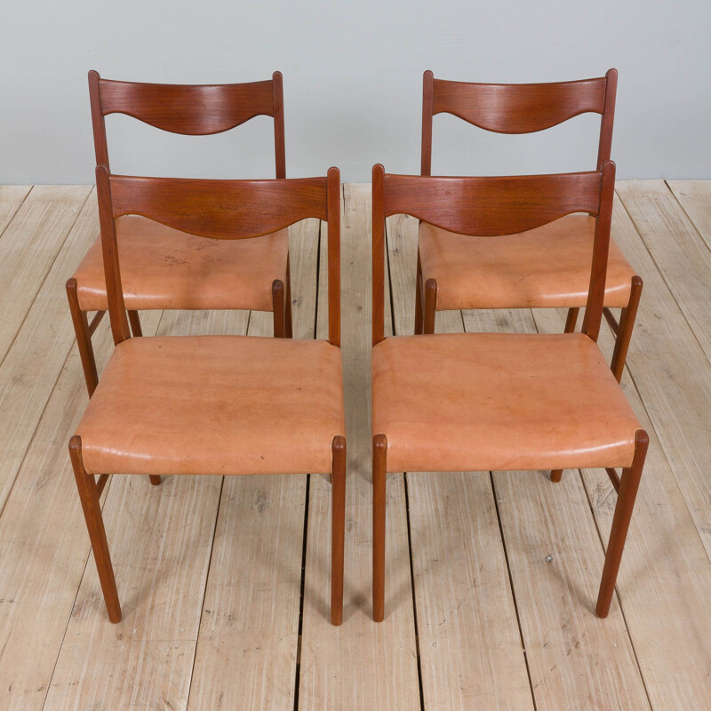 Set of 4 vintage chairs Gs60 by Arne Wahl Iversen for Glyngøre Stolefabrik, Denmark 1960