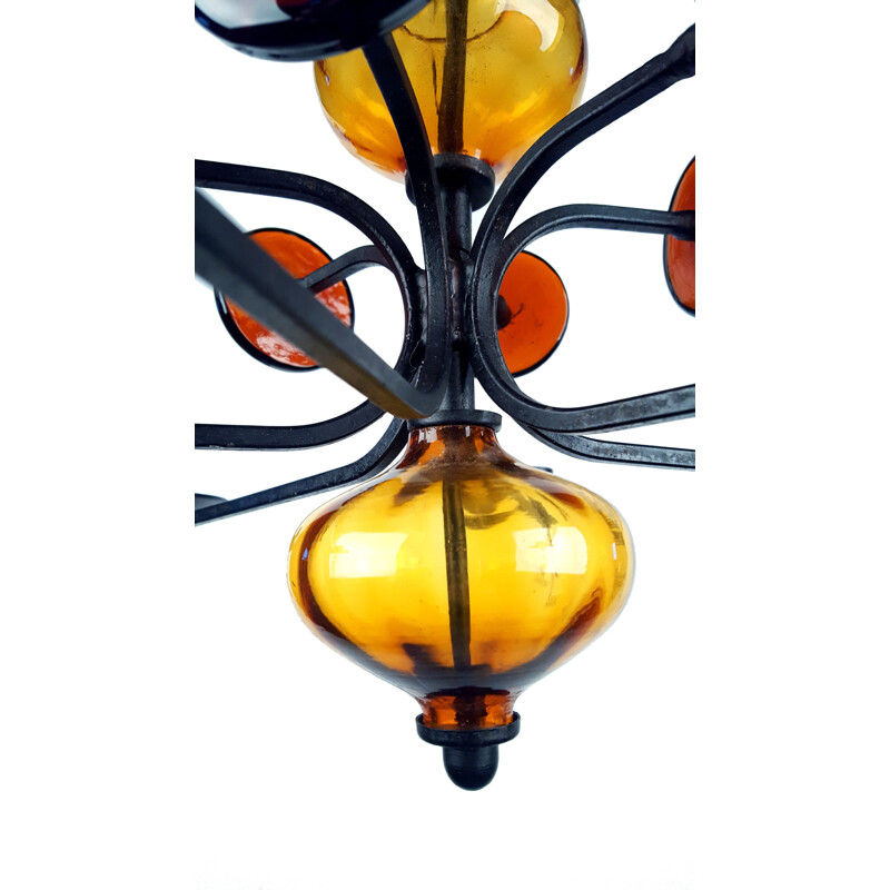 Boda Nova Glass chandelier, Erik HOGLUND - 1960s