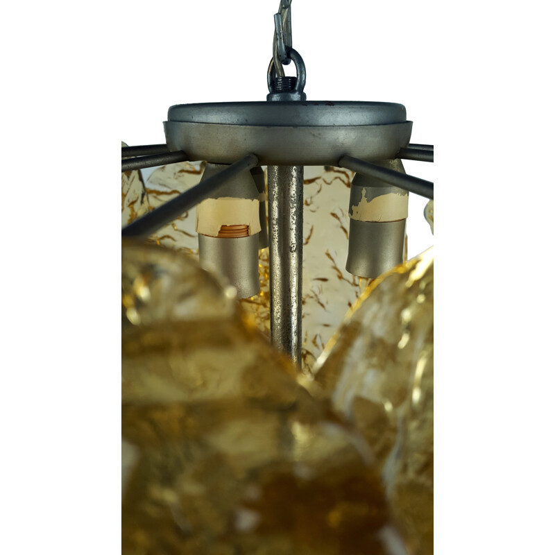 Vintage "Mazzega" candelabro em vidro murano, Itália 1960