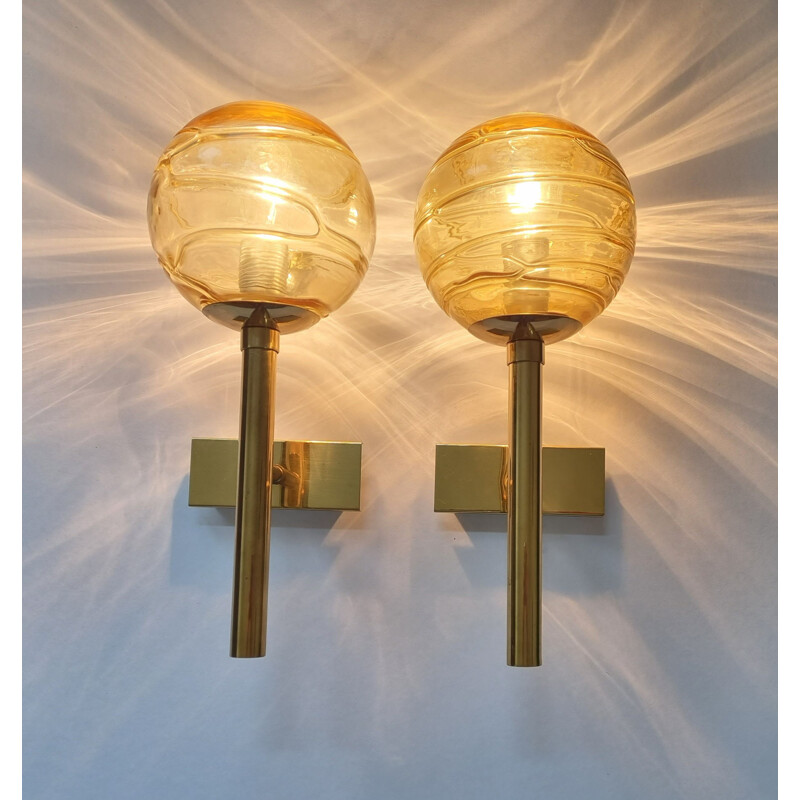 Pair of mid century wall lamps by Gaetano Sciolari, Italy 1970s
