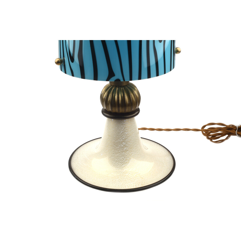 Vintage murano glazen tafellamp, Italië 1970