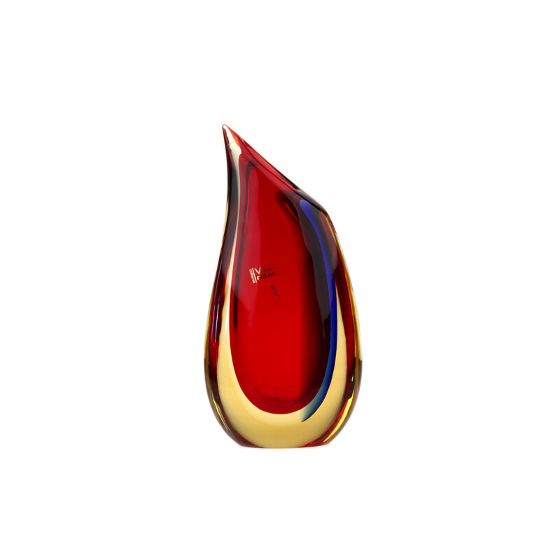 Italian glass vase, Flavio POLI - 1980s