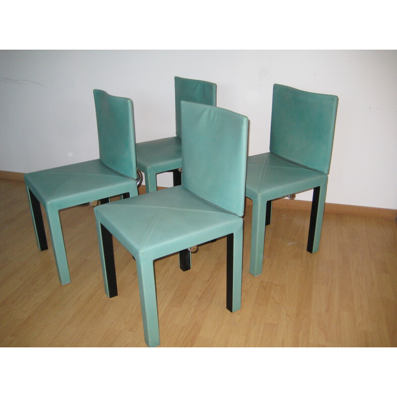 Set of 4 Arcadia leather chairs, Paolo PIVA - 1980s