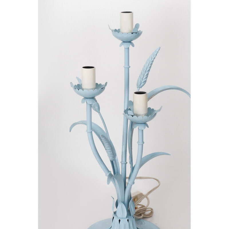 Pair of vintage table lamps "blue Sheaf of Wheat" by Hans Kögl, Italy 1980