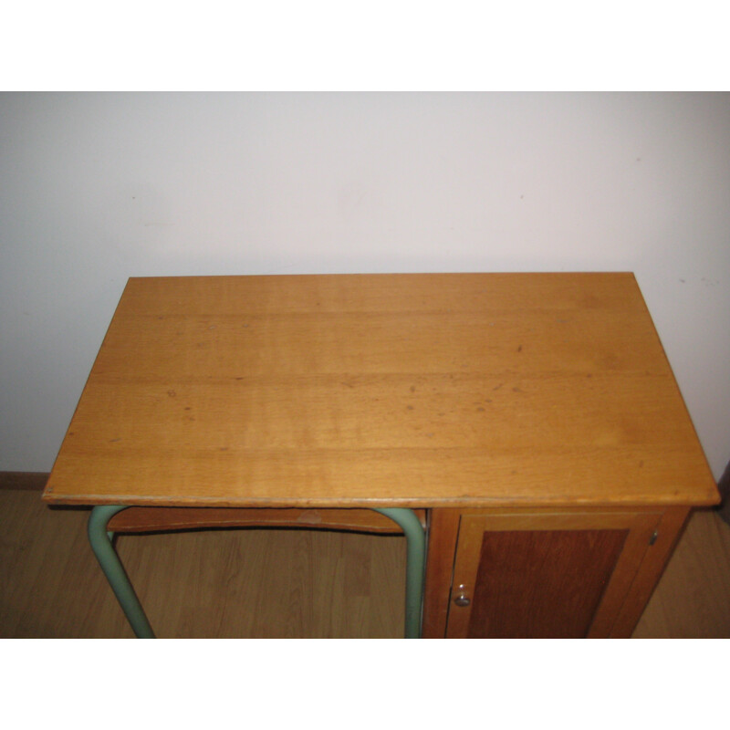 School desk in oak and metal - 1950s