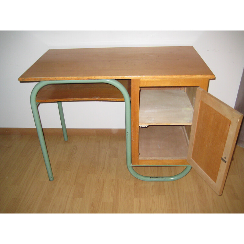 School desk in oak and metal - 1950s