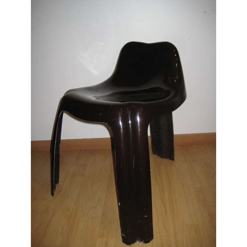 Ginger chair in brown lacquered fiberglass, Patrick GINGEMBRE - 1970s