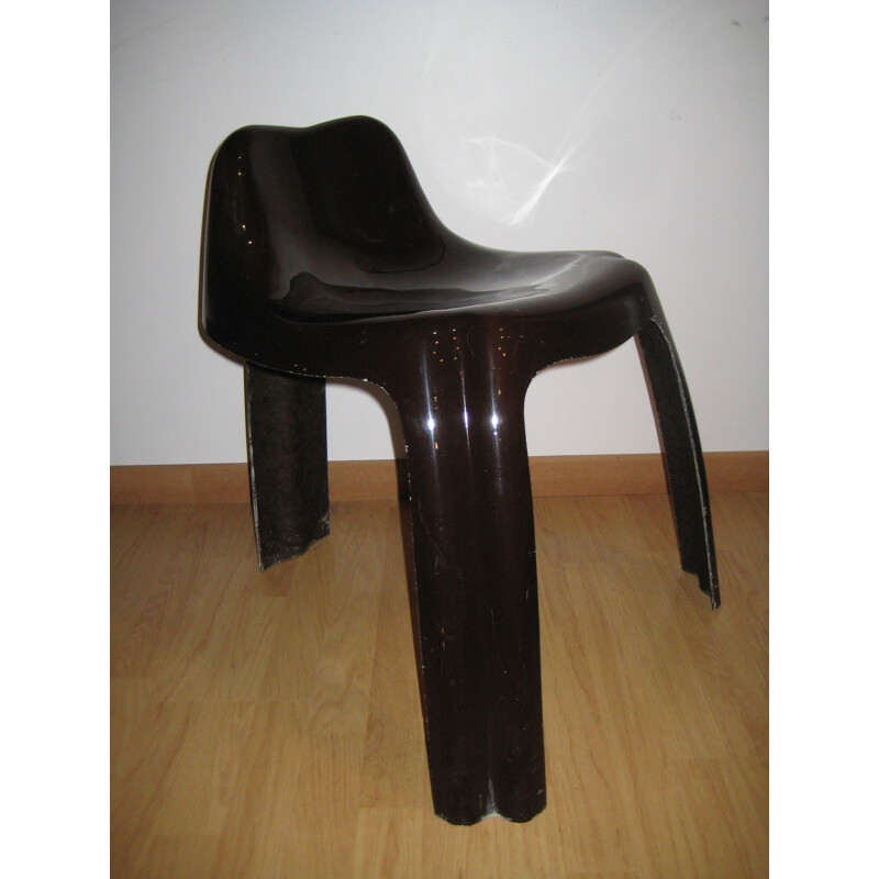 Ginger chair in brown lacquered fiberglass, Patrick GINGEMBRE - 1970s