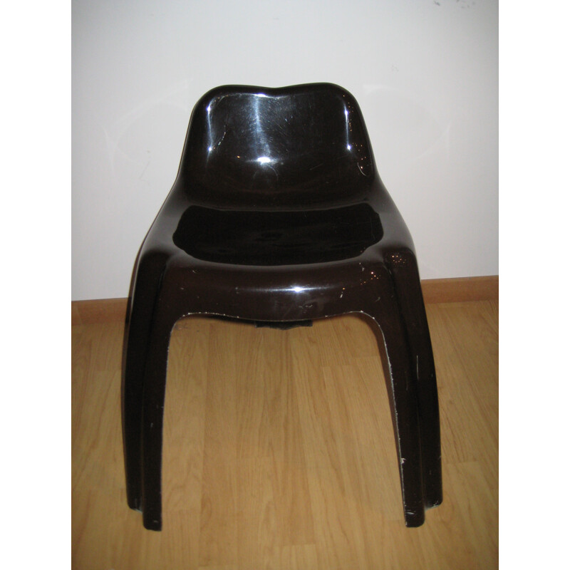 Ginger chair in brown lacquered fiberglass, Patrick GINGEMBRE - 1970s