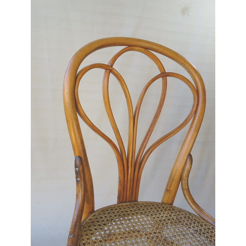 Chaise vintage Thonet N 25 en canne, 1890