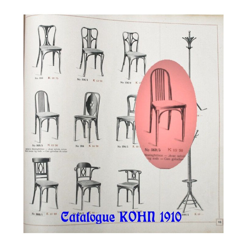 Chaise vintage Kohn N 369 A, 1910