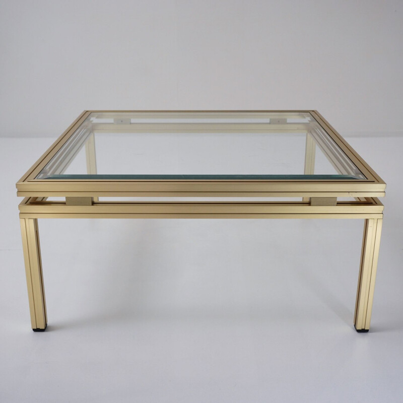 Pair of vintage side tables in gilt metal by Pierre Vandel, 1970s