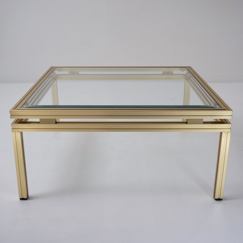 Paire de tables d'appoint vintage en métal doré par Pierre Vandel, 1970