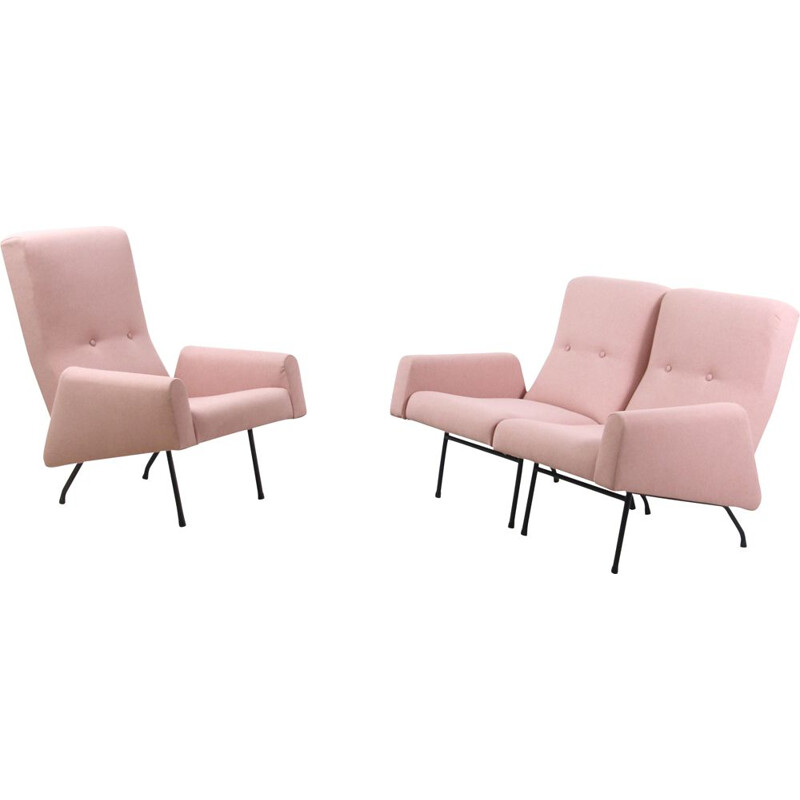 Vintage Concerto pink living room set by Louis Paolozzi, 1950s