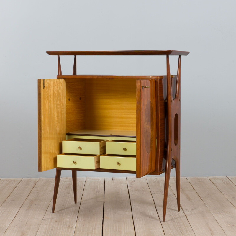 Armoire à linge vintage avec incrustations de noyer par Vittorio Dassi, Italie 1950