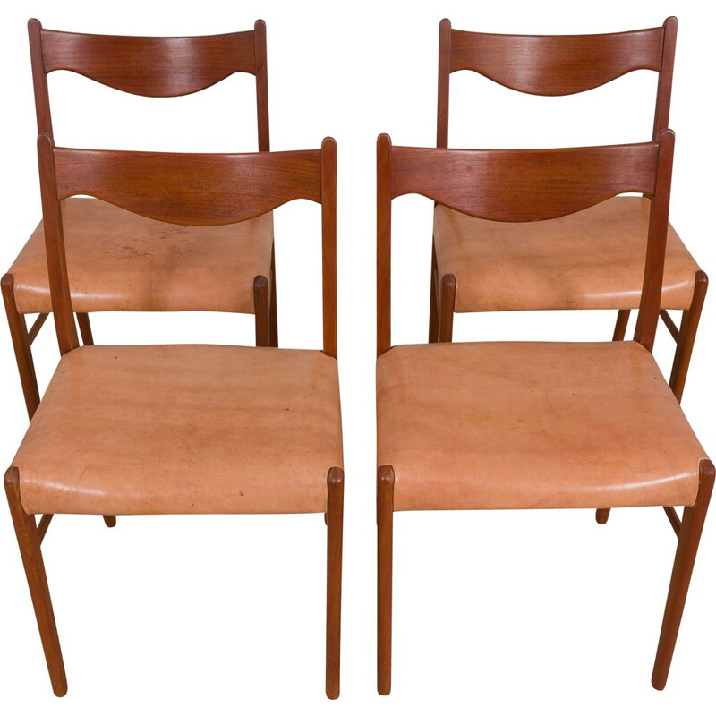 Set of 4 vintage chairs Gs60 by Arne Wahl Iversen for Glyngøre Stolefabrik, Denmark 1960