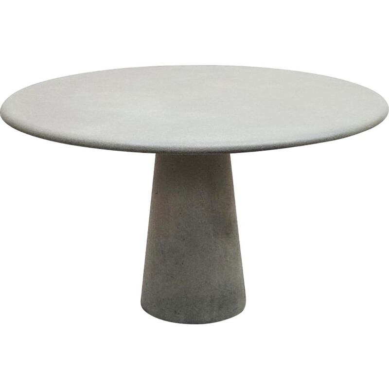 Table ronde vintage en béton, Italie 1970