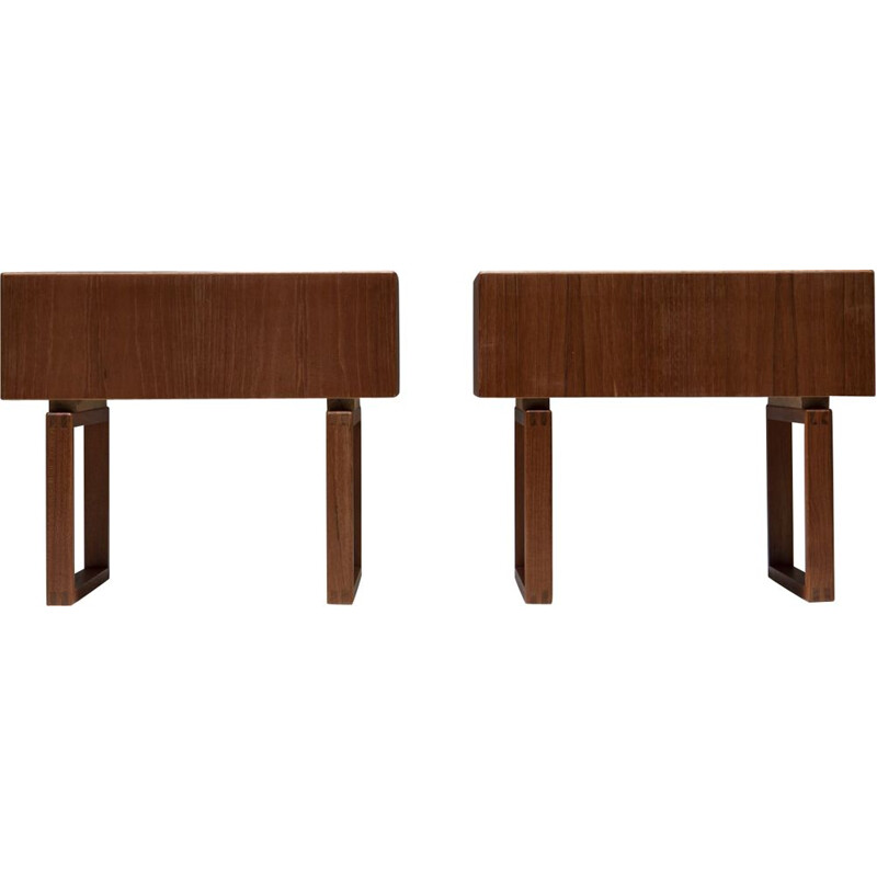 Coppia di fioriere vintage in teak di Kai Kristiansen per Salin Mobler, Danimarca 1960