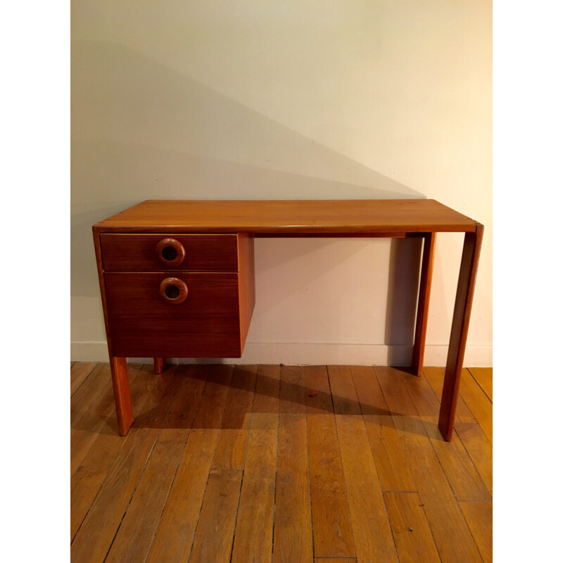 Scandinavian teak desk with drawers - 1960s