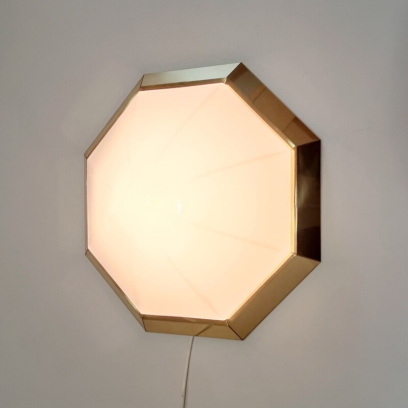 Vintage glass ceiling light from Limburg, Germany 1970