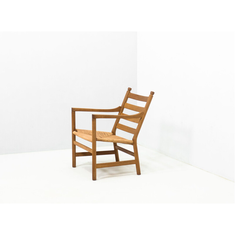 Vintage "Ch44" oakwood and papercord armchair by Hans Wegner for Carl Hansen & Søn, 1965