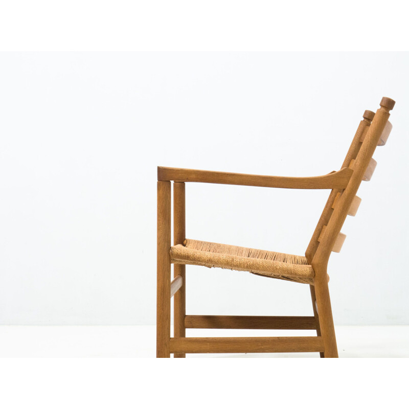 Vintage "Ch44" oakwood and papercord armchair by Hans Wegner for Carl Hansen & Søn, 1965
