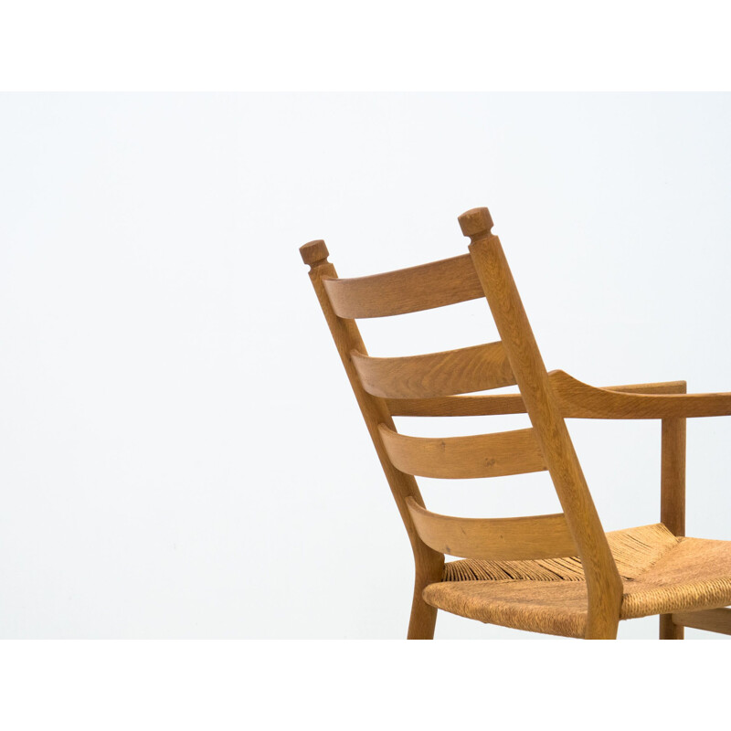 Vintage "Ch44" oakwood and papercord armchair by Hans Wegner for Carl Hansen & Søn, 1965