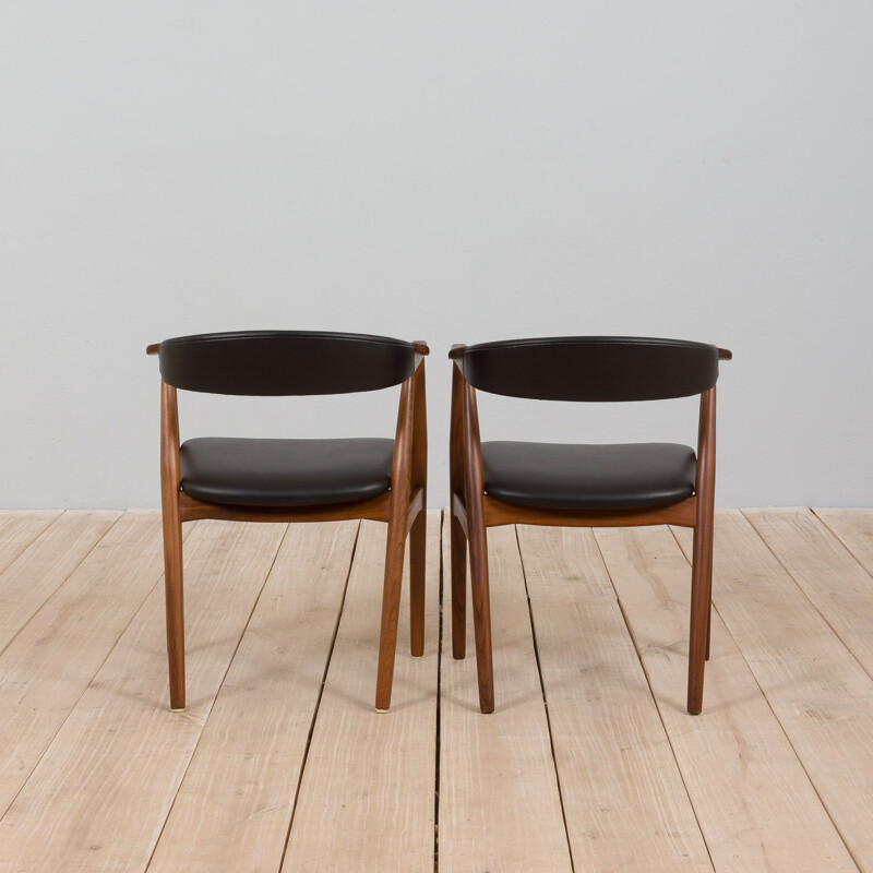 Pair of vintage model 213 armchairs by Th Harlev for Farstrup Møbler, Denmark 1950s