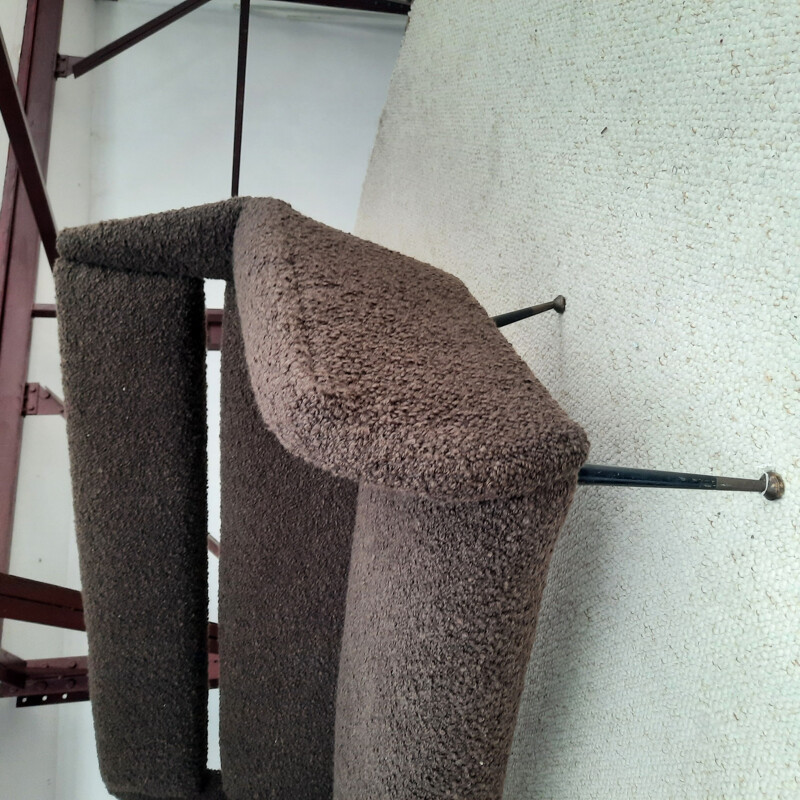 Vintage-Sofa in schokoladenbraunem Bouclé-Stoff, Italien 1950